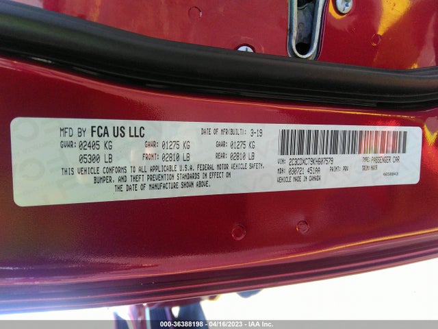 Dodge CHARGER R/T 2019 2C3CDXCT9KH607579 Image 9