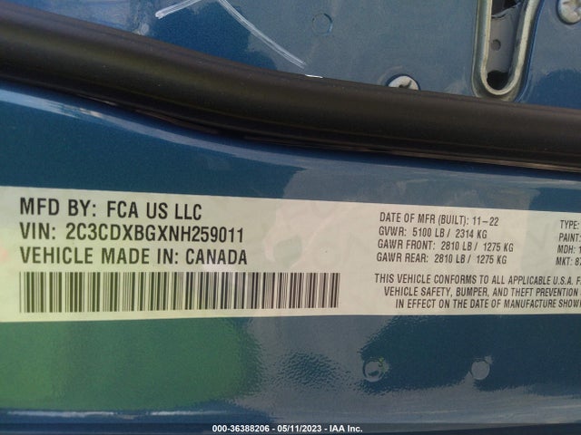 Dodge Charger Sxt 2022 2C3CDXBGXNH259011 Image 9