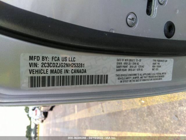 2C3CDZJG2NH253281 Dodge Challenger Gt