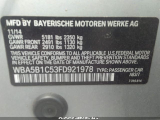 WBA5B1C53FD921978 BMW 5 Series 535i