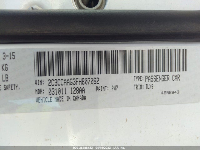 2C3CCAAG3FH807062 Chrysler 300 Limited