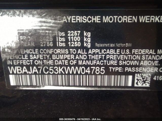 WBAJA7C53KWW04785 BMW 5 Series 530i Xdrive