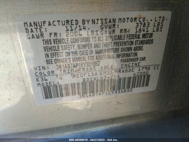 Nissan SENTRA SV 2014 3N1AB7AP1EY331852 Image 9