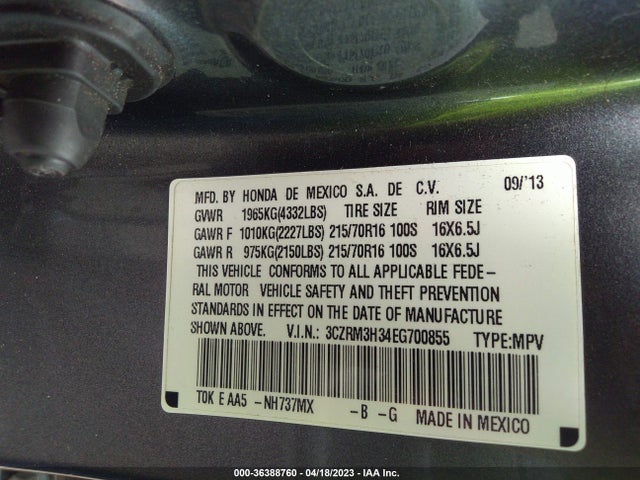 Honda CR-V LX 2014 3CZRM3H34EG700855 Image 9