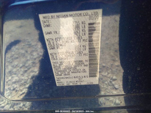5N1DR2BN1LC605185 Nissan Pathfinder Sv