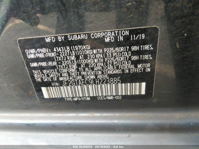 JF2GTAEC9LH223885 Subaru Crosstrek Premium