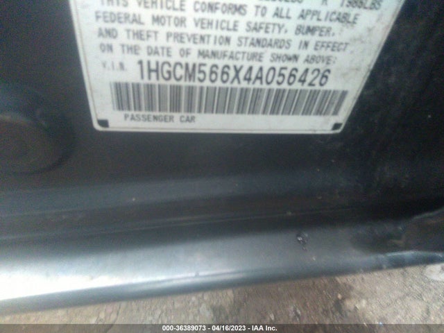 2004 HONDA ACCORD SDN EX VIN: 1HGCM566X4A056426
