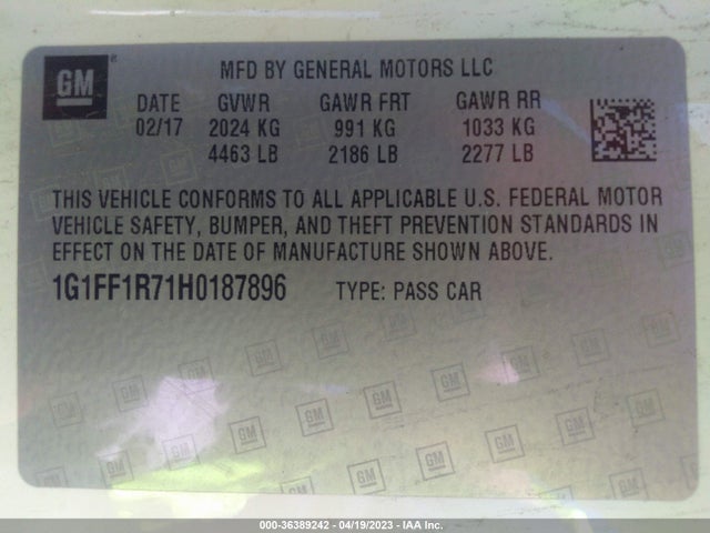 Chevrolet Camaro 1ss 2017 1G1FF1R71H0187896 Image 10