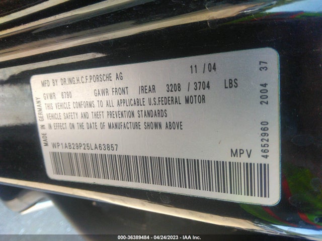 2005 PORSCHE CAYENNE WP1AB29P25LA63857 Photo 8