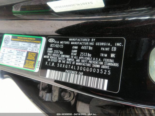 5XXGT4L30GG003525 KIA Optima Lx