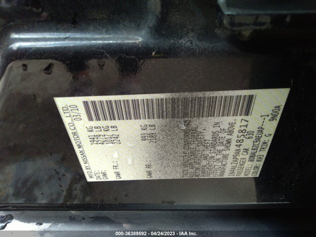 2010 NISSAN ALTIMA 2.5 S VIN: 1N4AL2AP9AN485817