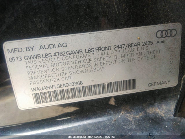WAUAFAFL3EA003368 Audi A4 PREMIUM
