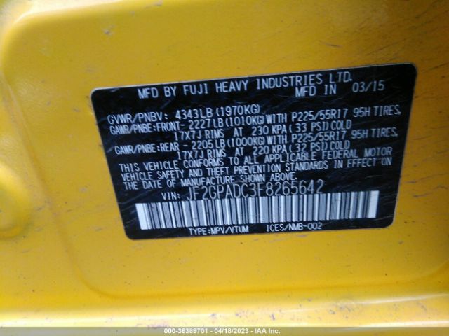 JF2GPADC3F8265642 Subaru Xv Crosstrek Premium