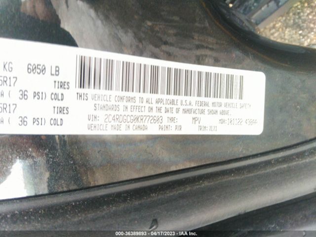 2C4RDGCG0KR772603 Dodge Grand Caravan Sxt