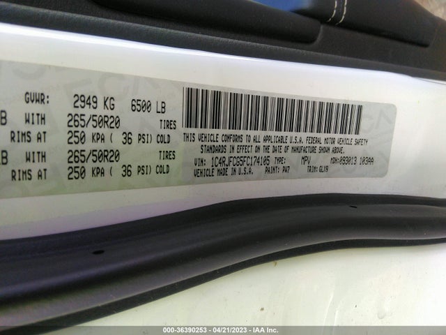 1C4RJFCG5FC174105 Jeep Grand Cherokee Overland
