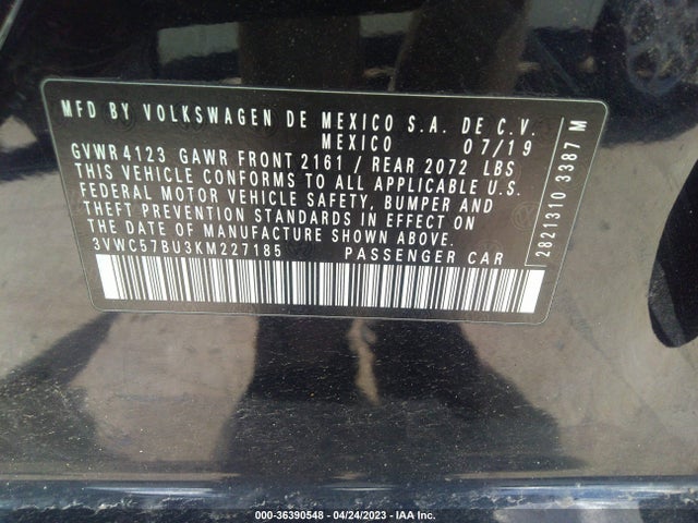 3VWC57BU3KM227185 Volkswagen Jetta S/se/r-line