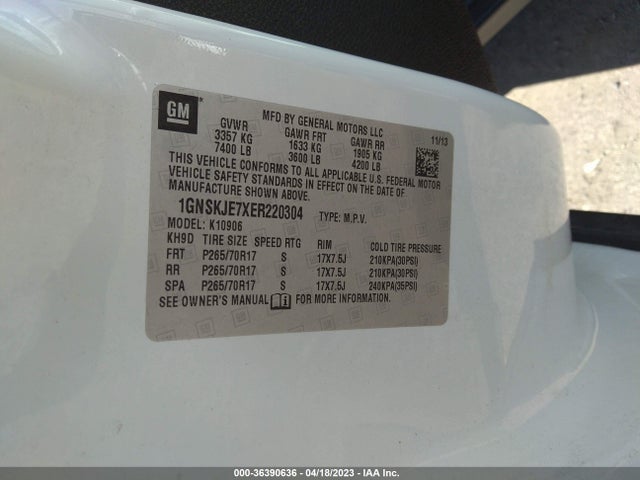 Chevrolet Suburban Lt 2014 1GNSKJE7XER220304 Image 11