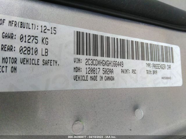 2C3CDXHGXGH166449 Dodge Charger Sxt