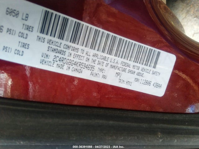Dodge Grand Caravan Se 2019 2C4RDGBG4KR594695 Image 9