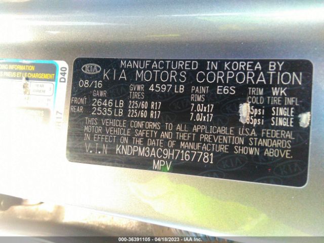 KNDPM3AC9H7167781 KIA Sportage Lx