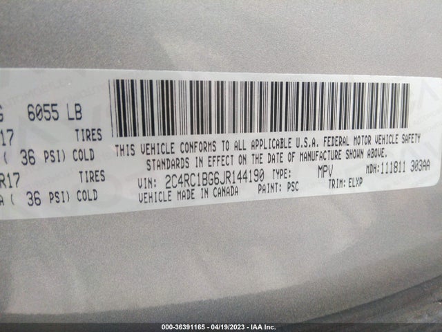 2C4RC1BG6JR144190 Chrysler Pacifica Touring L