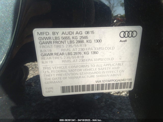 WA1D7AFP0GA040195 Audi Q5 Premium Plus