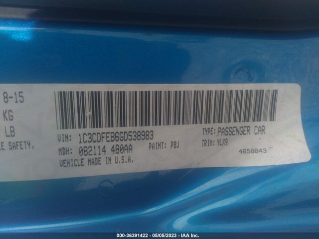 1C3CDFEB6GD538983 Dodge DART GT