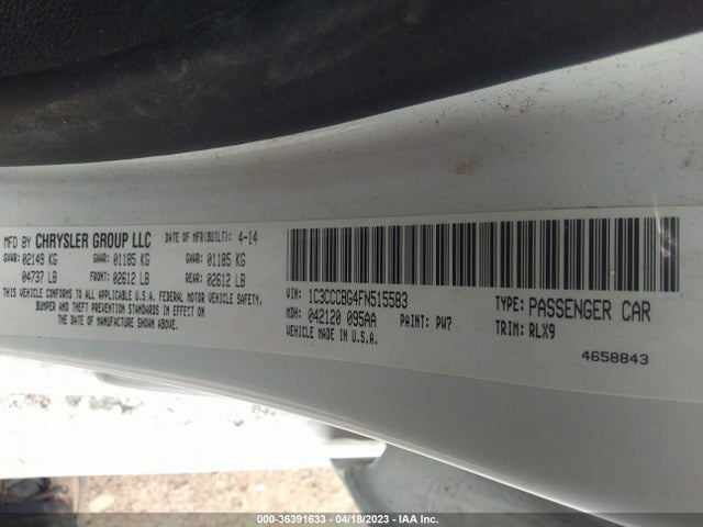 1C3CCCBG4FN515583 Chrysler 200 S