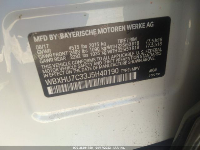 WBXHU7C33J5H40190 BMW X1 Sdrive28i