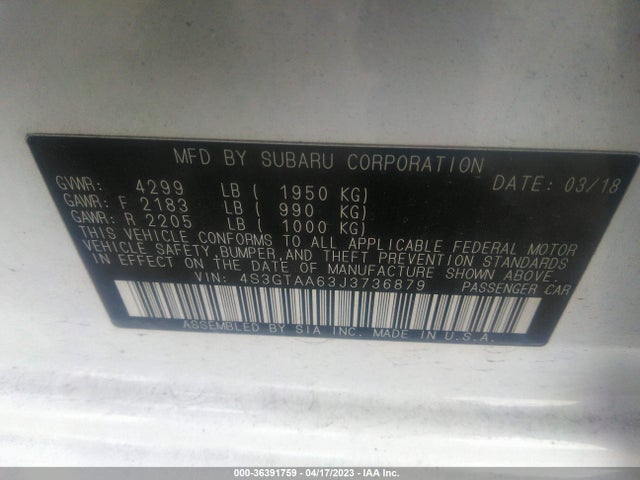 Subaru Impreza 2018 4S3GTAA63J3736879 Image 10