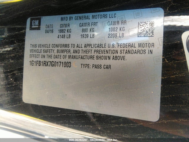 Chevrolet Camaro 1lt 2016 1G1FB1RX7G0171003 Image 9