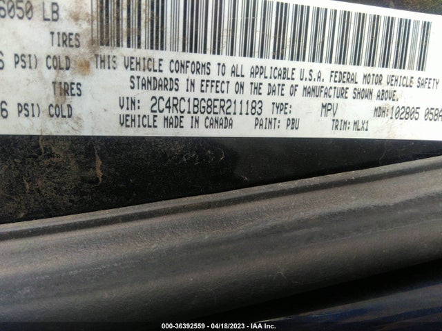 2C4RC1BG8ER211183 Chrysler Town & Country Touring