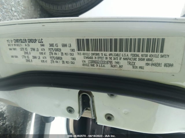 RAM 1500 Big Horn 2014 1C6RR6GG1ES318795 Image 10