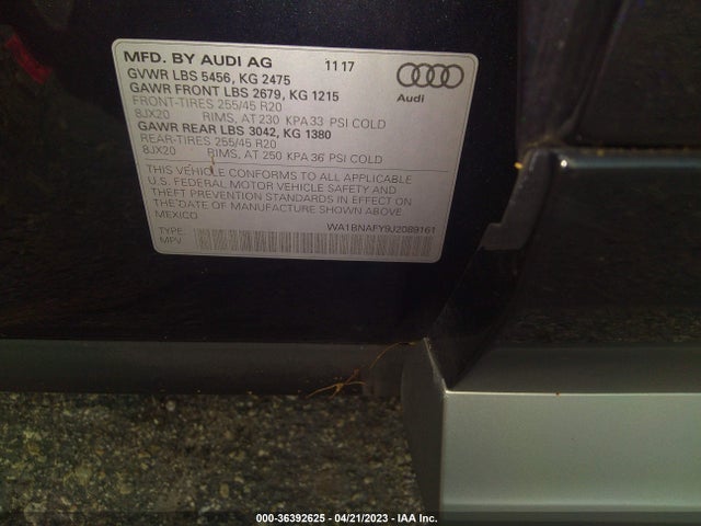 WA1BNAFY9J2089161 Audi Q5 Premium Plus