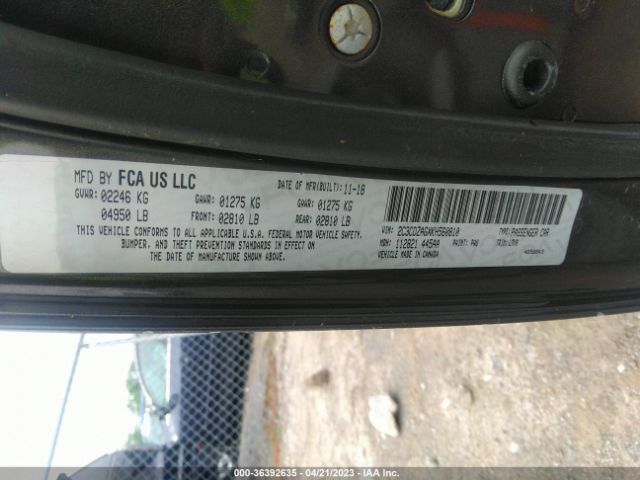 2C3CDZAGXKH560810 Dodge Challenger Sxt