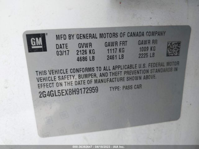 2G4GL5EX8H9172959 Buick Regal Sport Touring