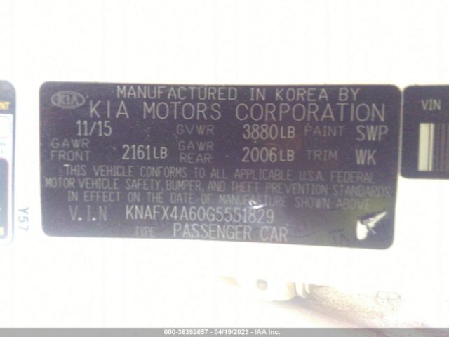 KNAFX4A60G5551829 KIA FORTE LX