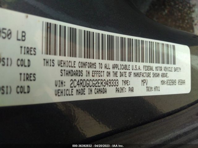2C4RDGCG2ER349333 Dodge Grand Caravan Sxt