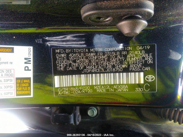 Toyota COROLLA SE 2020 JTDP4RCE3LJ018750 Image 9