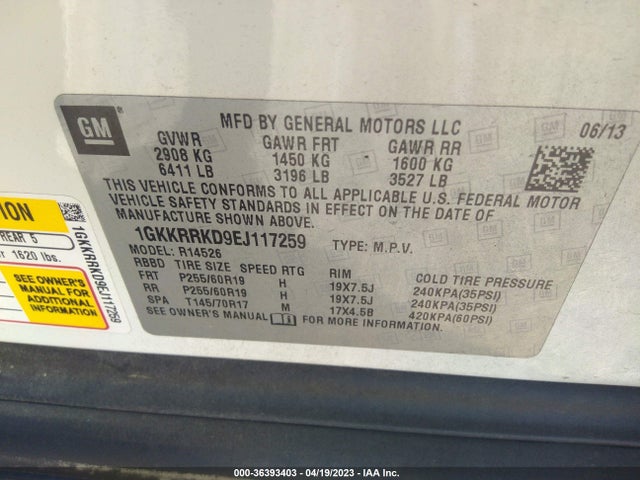 GMC ACADIA SLT 2014 1GKKRRKD9EJ117259 Image 9