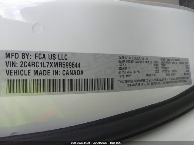 Chrysler Pacifica Hybrid Touring L 2021 2C4RC1L7XMR599644 Image 9