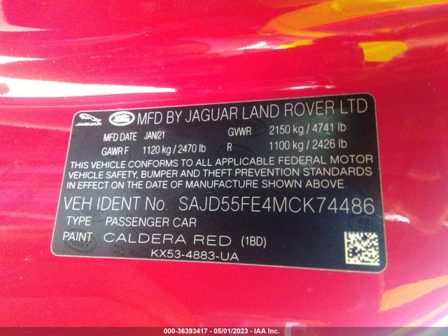 2021 Jaguar F-TYPE, VIN: SAJD55FE4MCK74486
