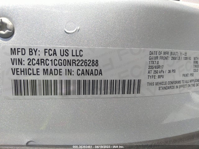 2C4RC1CG0NR226288 Chrysler Voyager Lx