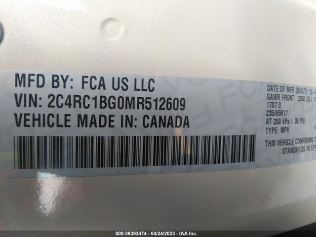 Chrysler Pacifica Touring L 2021 2C4RC1BG0MR512609 Image 9