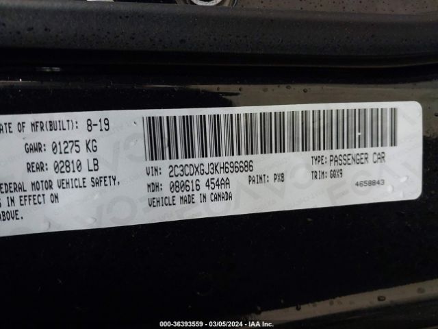 2C3CDXGJ3KH696686 Dodge Charger Scat Pack Rwd