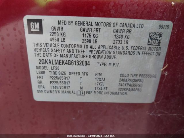 2GKALMEK4G6132004 GMC Terrain Sle