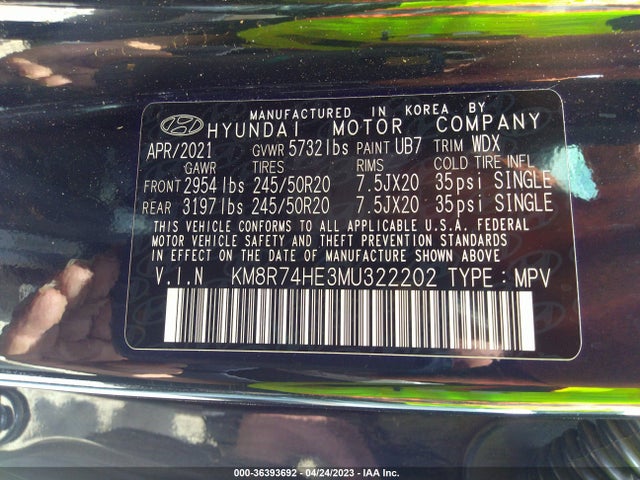 Hyundai Palisade Calligraphy 2021 KM8R74HE3MU322202 Image 11