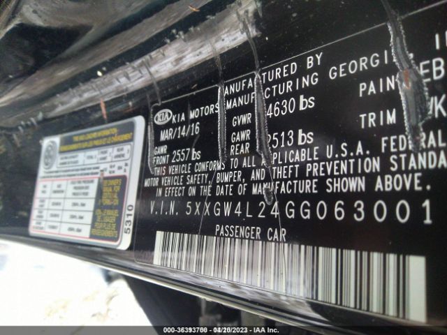 5XXGW4L24GG063001 KIA Optima Sx Turbo