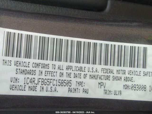 1C4RJFBG5FC158505 Jeep Grand Cherokee Limited