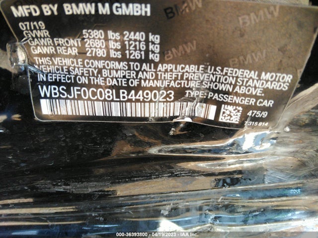 2020 BMW M5, VIN: WBSJF0C08LB449023